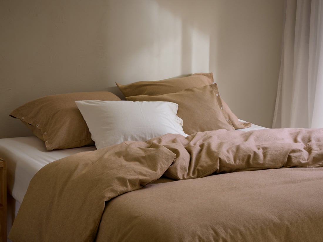 Dekbedovertrek flanel honey chambray