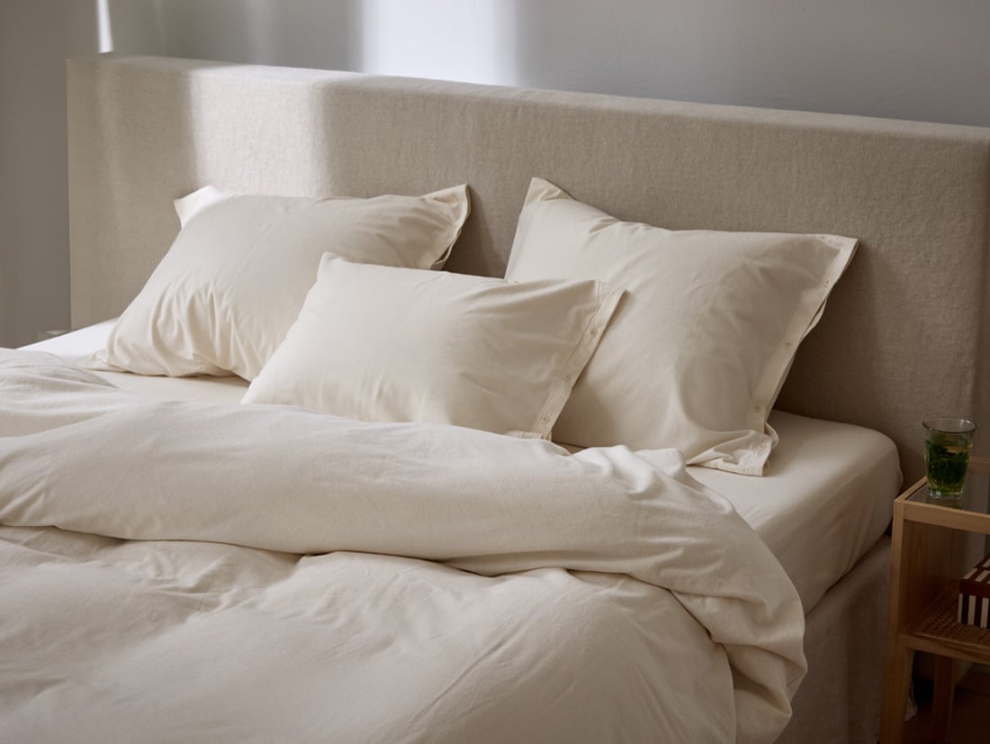 Parure de lit flanelle de coton naturel