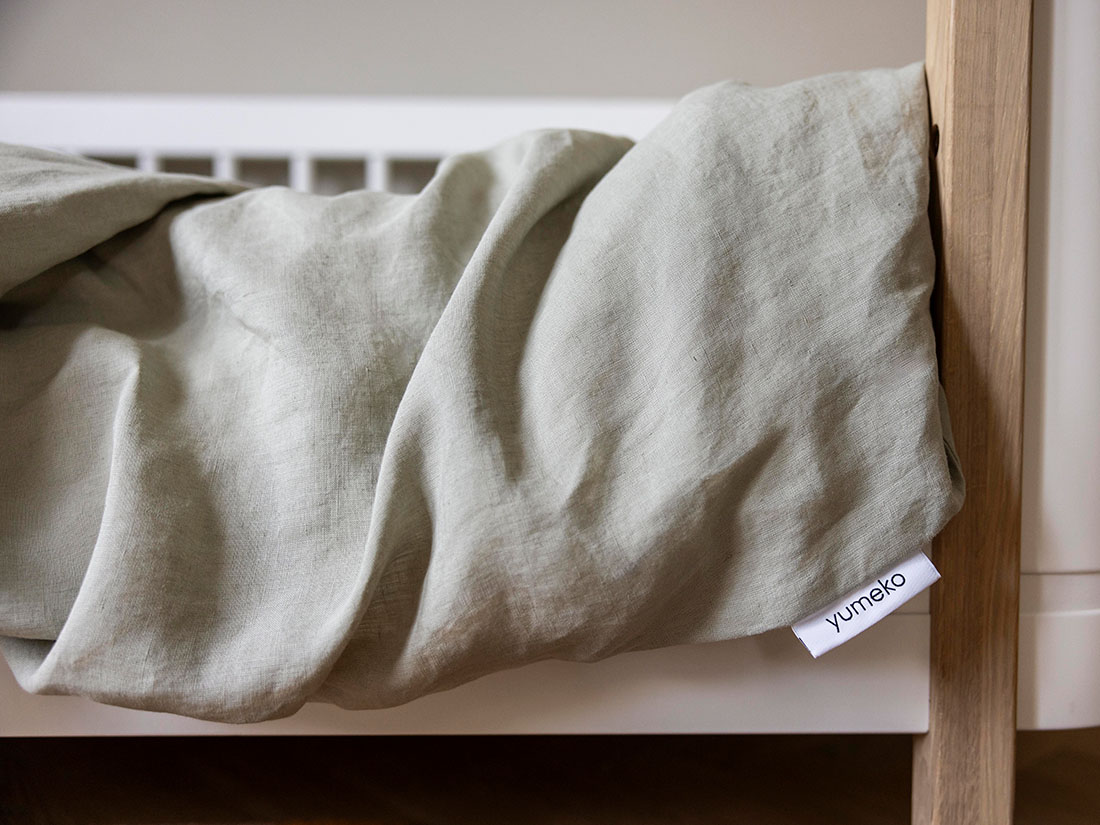 Kinderbettwäsche Gewaschenes Leinen Misty Green