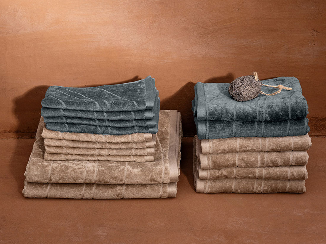 Gästehandtücher Velours Pebble Blue 30x50 - 4 st