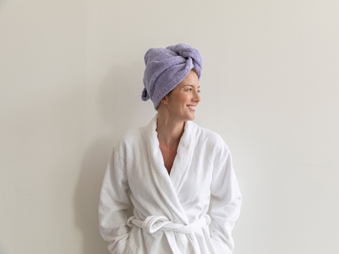 Håndklæde til håret terry lilac