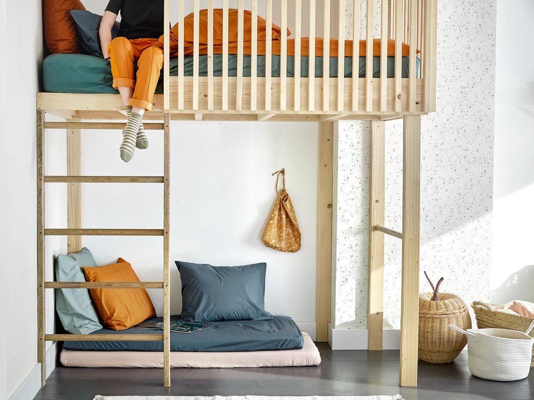 Juniordynebetræk percale blue