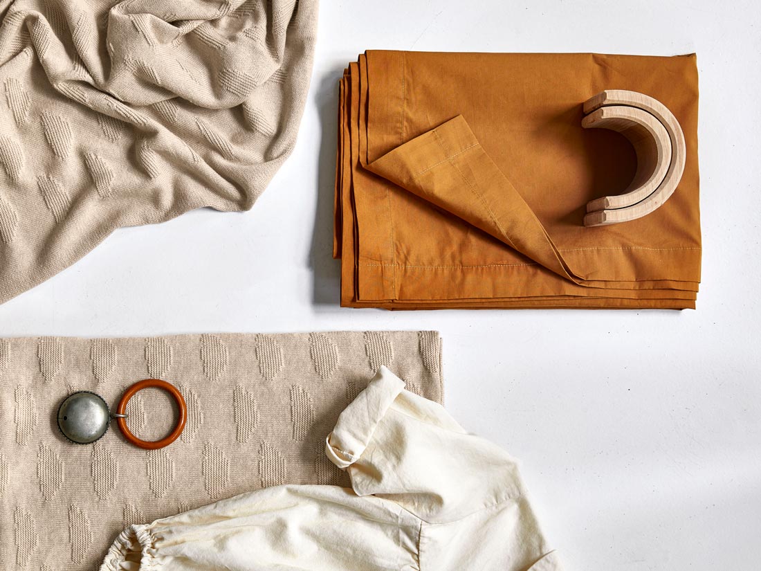 Børnelagen percale ochre yellow