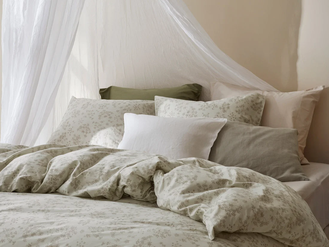 Housse de couette satin de coton natural bloom