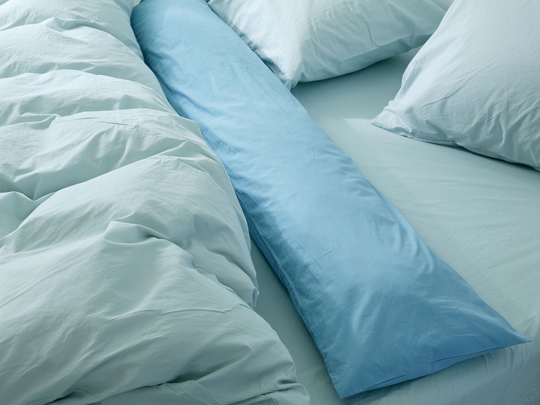 Kussensloop zijslaper percal katoen blue lagoon 37x160