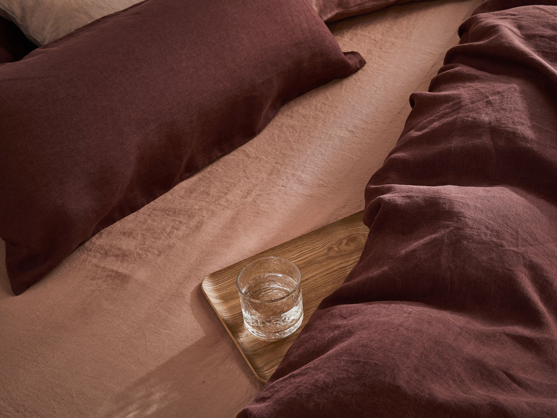 Kissenbezug Gewaschenes Leinen Rosewood