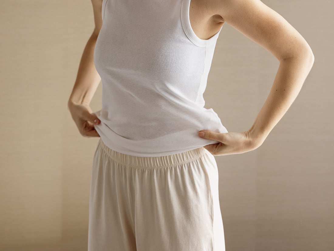 Pyjamahose Damen Jersey Sunrise White