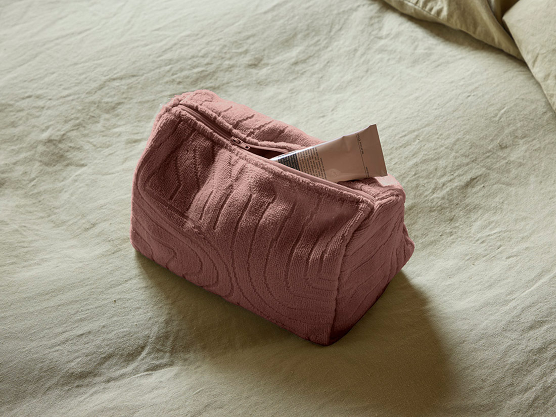 Toilettaske velour blush rose