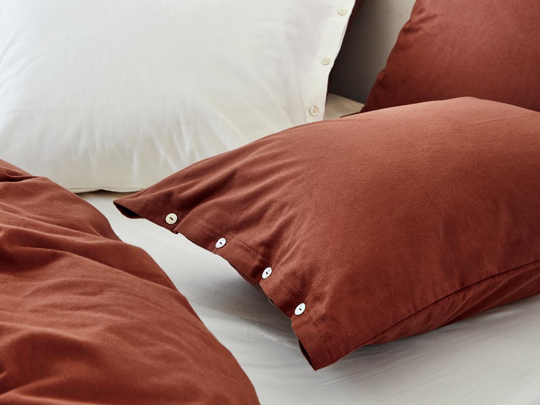 Parure de lit flanelle de coton velours rouge