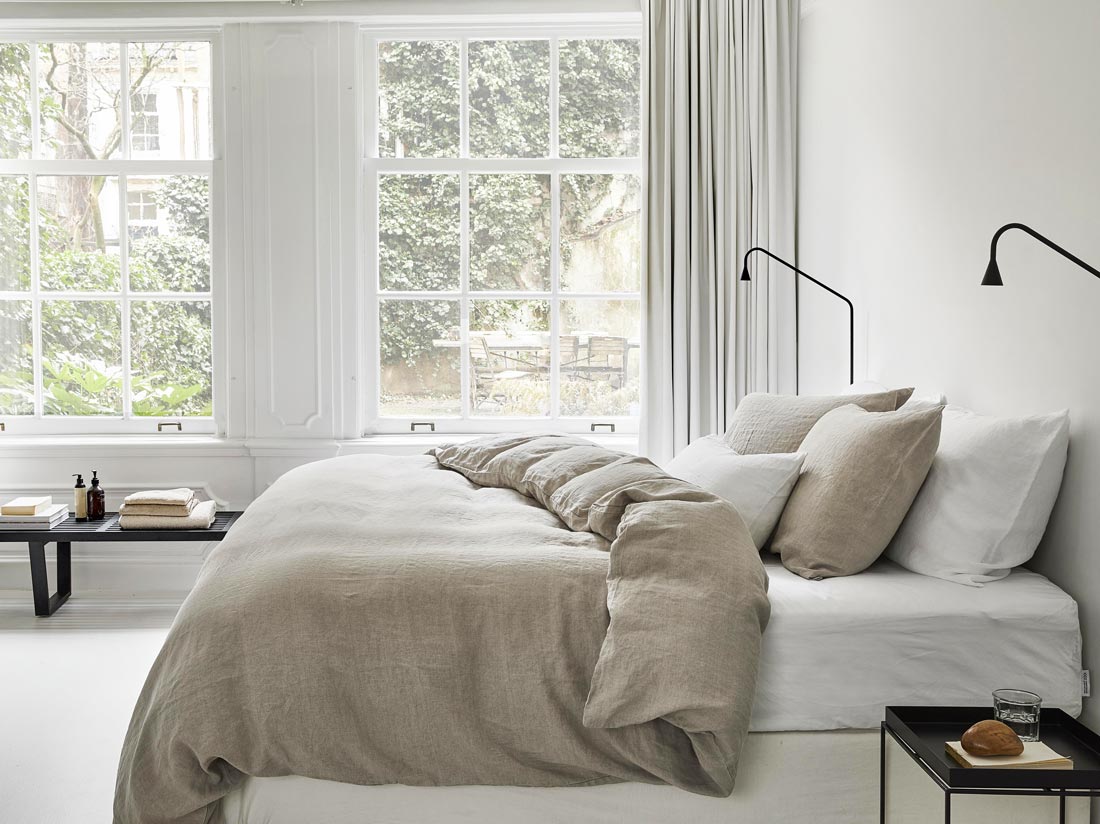 Parure de lit lin lavé naturel