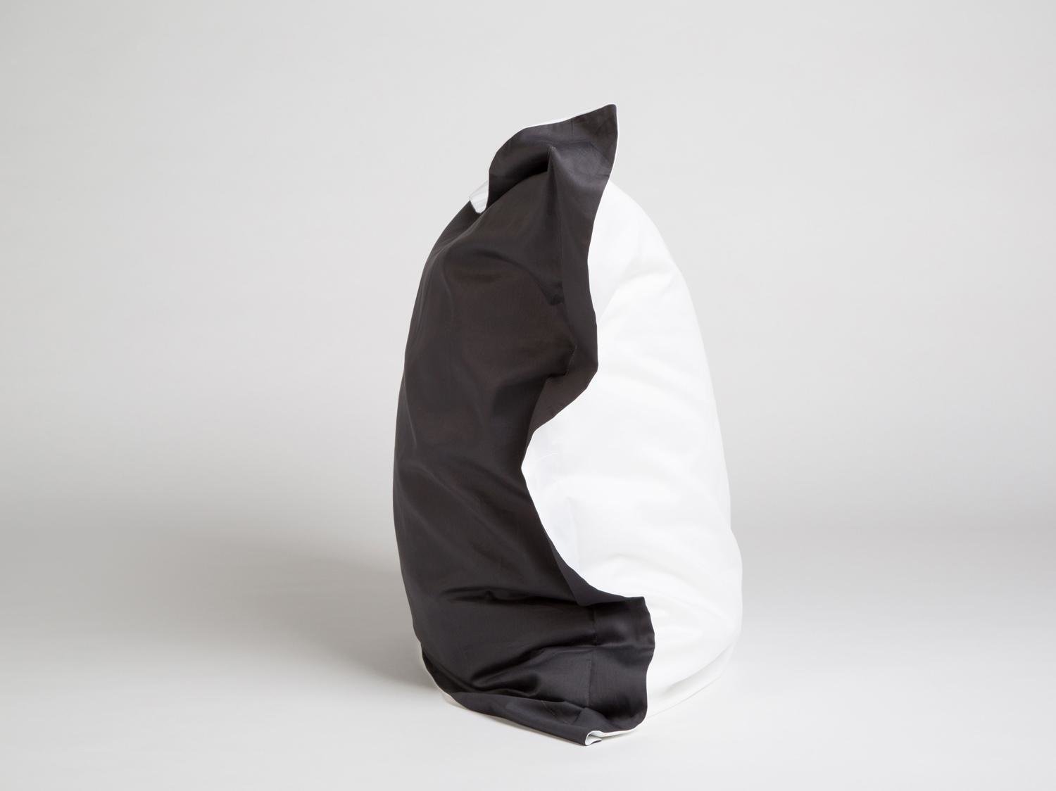Kissenbezug Baumwollsatin Anthracite/White