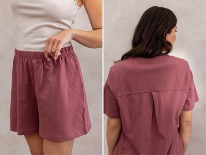 Pyjamaset dames kort jersey evening rose 