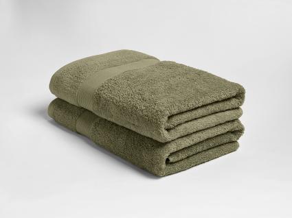 Serviettes de douche éponge vert olive 70x140 - 2 pcs