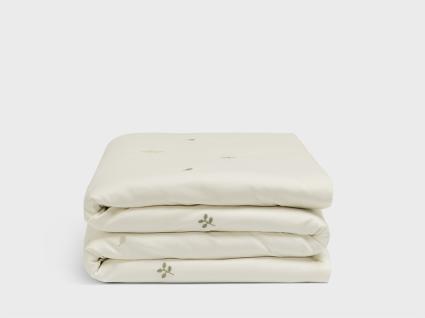 Kinderbettwäsche Baumwollsatin Warm White Botanical