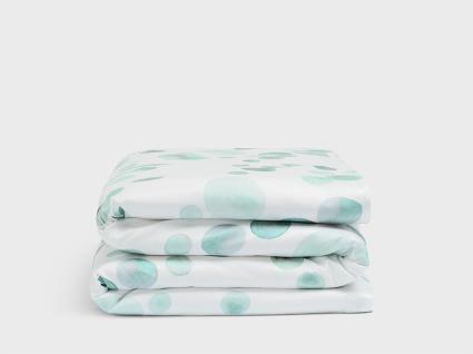 Kinderbettwäsche Baumwollsatin Watercolor Dots Sea Green