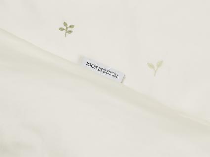 Kinderbettwäsche Baumwollsatin Warm White Botanical