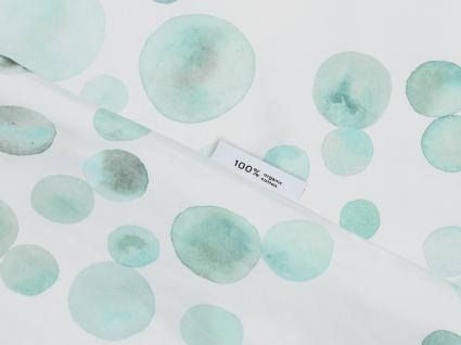 Dekbedovertrek katoen satijn watercolor dots sea green