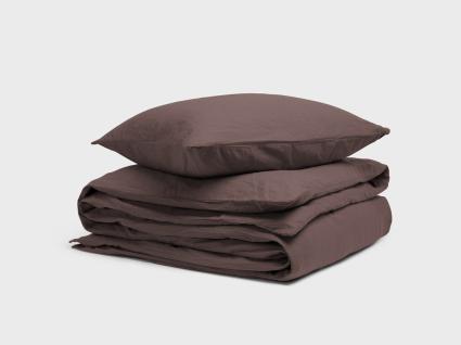 Dekbedovertrek hennep/katoen roasted brown