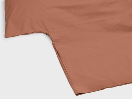 Housse de couette percale de coton terracotta