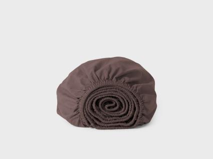 Dra-på-lakan bomullspercale roasted brown