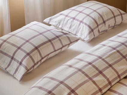 Dekbedovertrek flanel mauve check