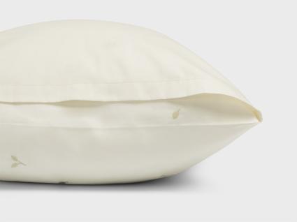 Kissenbezug Baumwollsatin Warm White Botanical