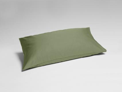 Taie d'oreiller satin de coton vert olive moyen