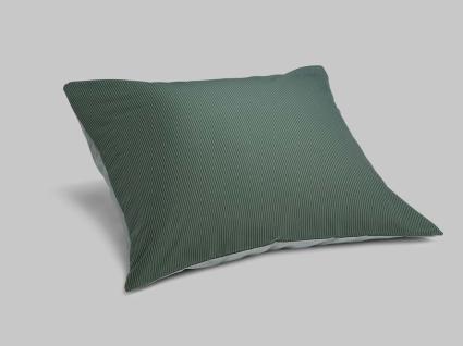 Kussensloop katoen TENCEL™ double face green stripe/green chambray