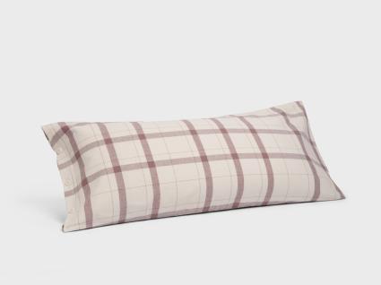 Taie d'oreiller flanelle de coton damier mauve