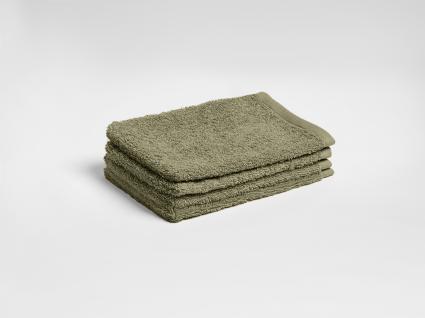 Washandjes terry olive green 15x22 - 4 st