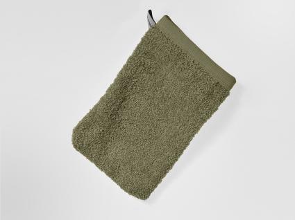 Washandjes terry olive green 15x22 - 4 st