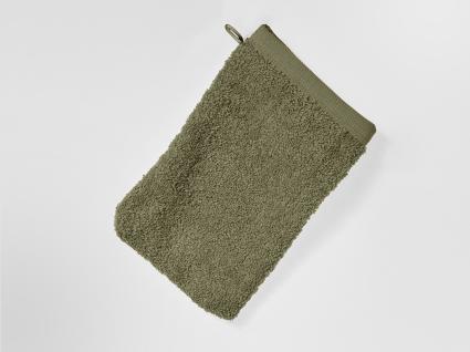 Washandjes terry olive green 15x22 - 4 st