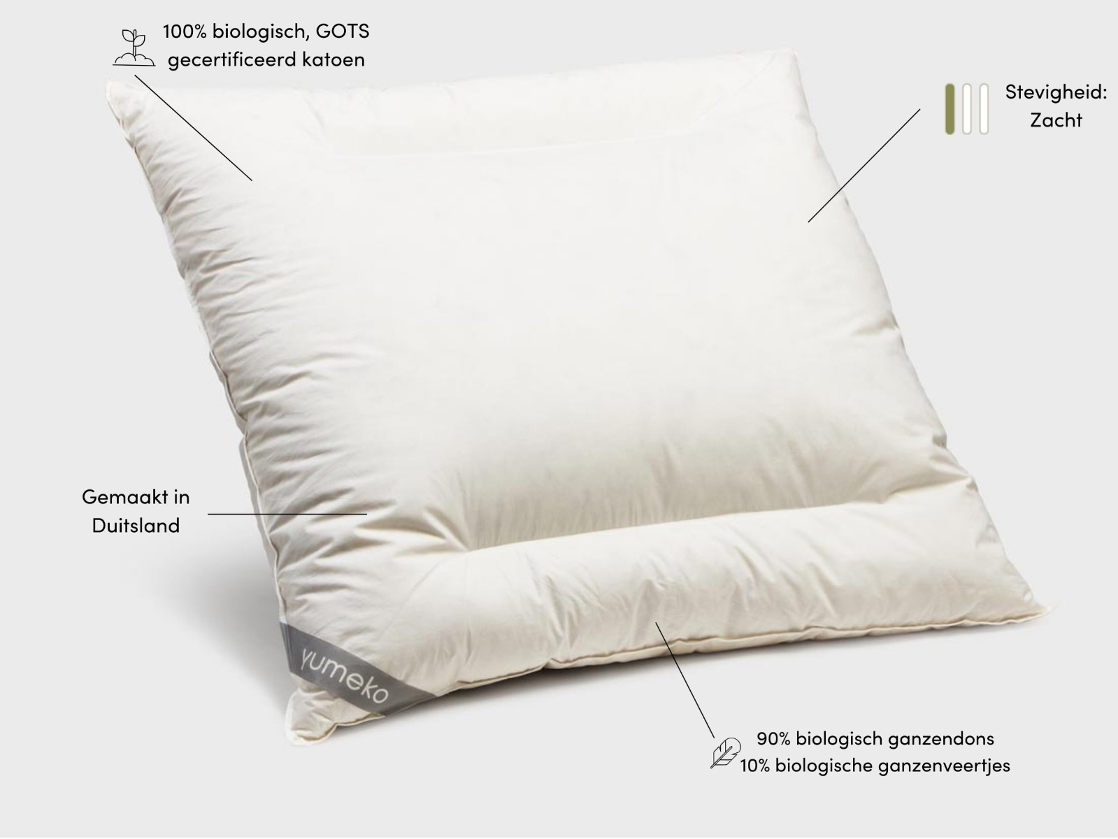 Kussen ganzendons 50x60 zacht