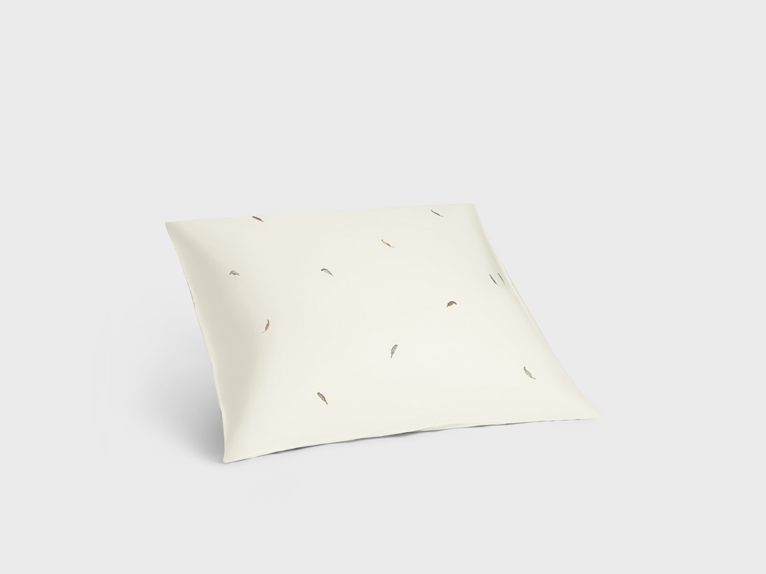 Taie d'oreiller satin de coton plume multicolore