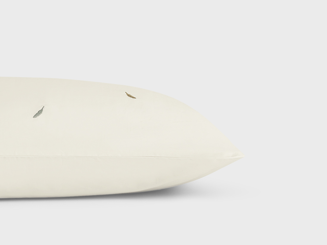 Taie d'oreiller satin de coton plume multicolore