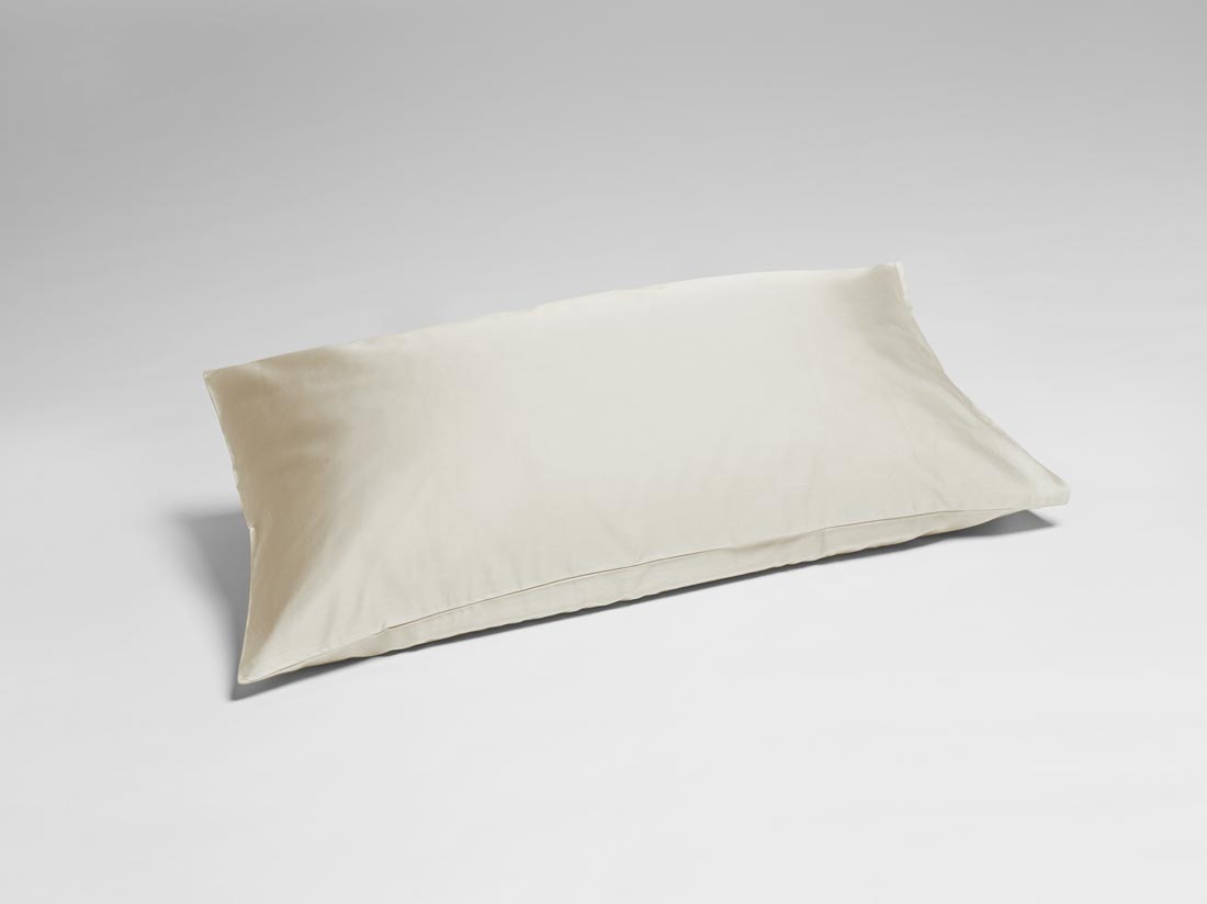 Kussensloop katoen satijn sandy grey