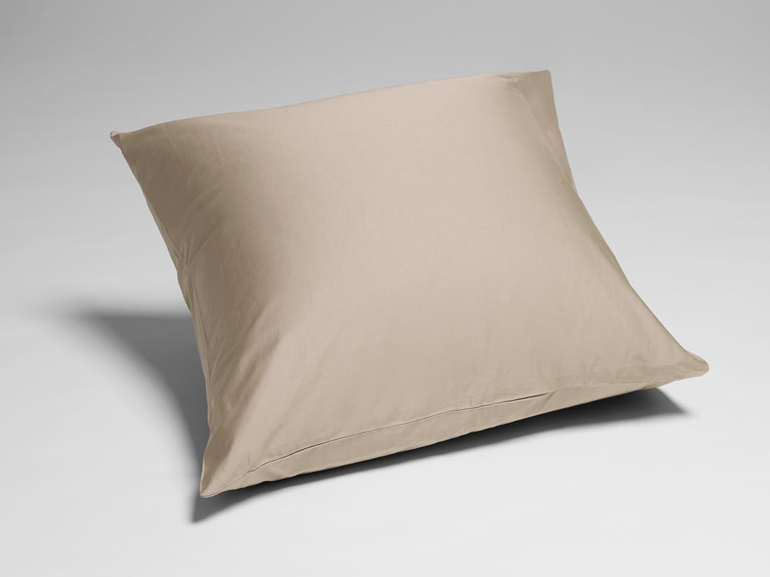Kissenbezug Baumwollsatin Warm Taupe