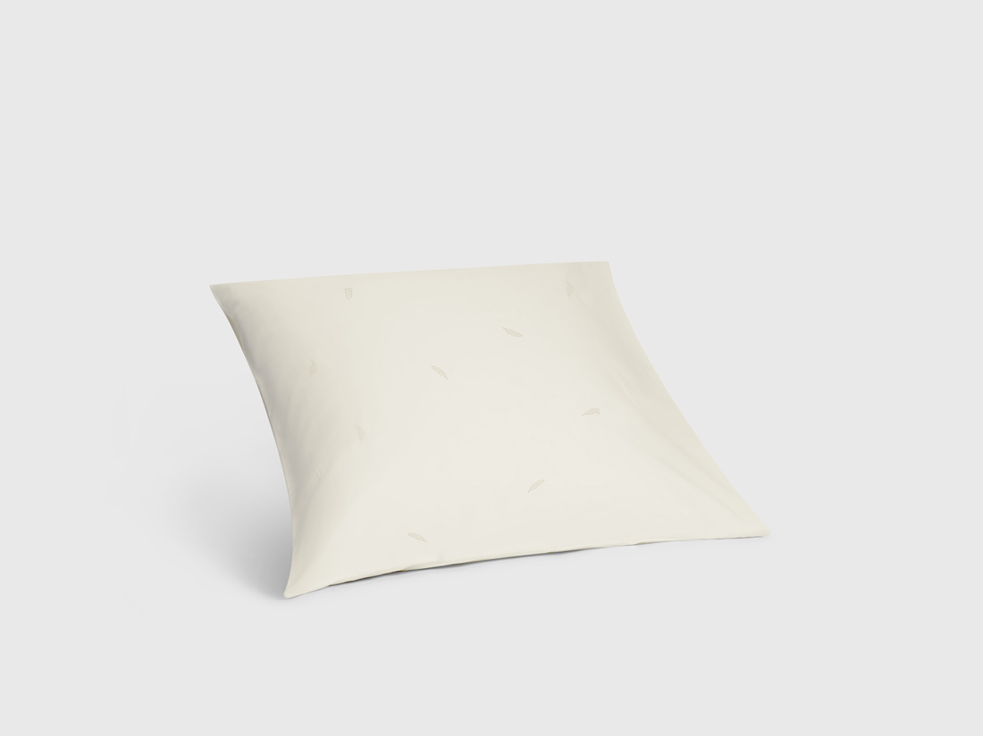 Kussensloop katoen satijn warm white feather