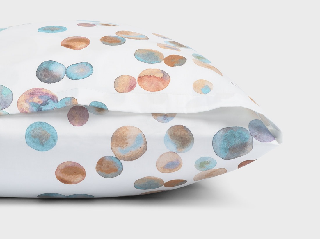 Satin-Bettwäsche Watercolor Dots Multicolor