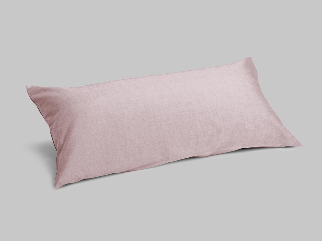 Taie d'oreiller coton TENCEL™ rose chambray