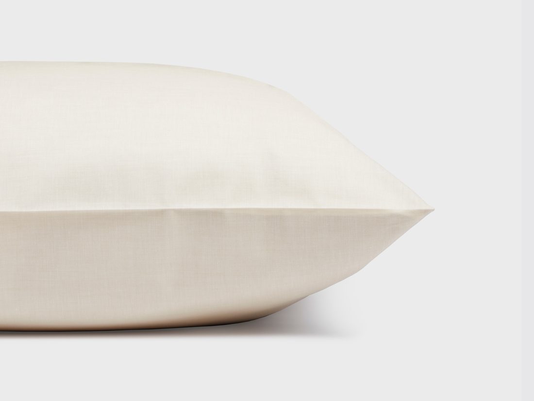 Taie d'oreiller coton TENCEL™ latte chambray