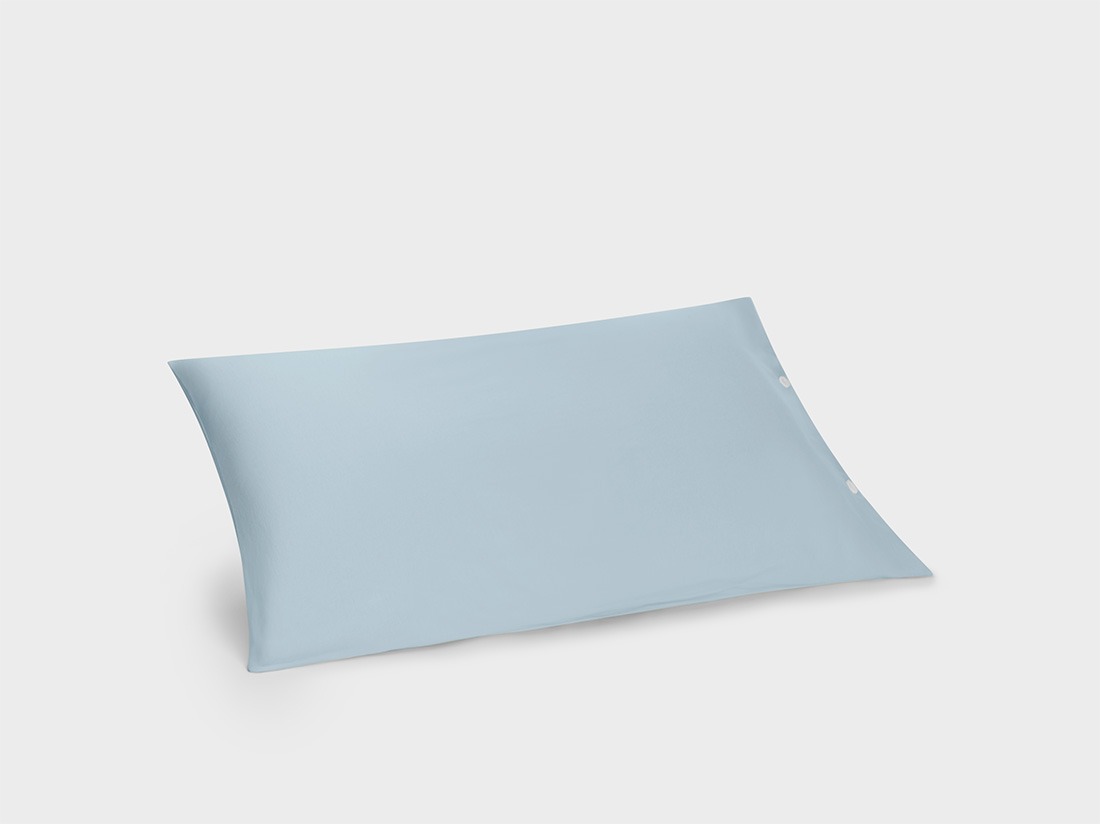 Taie d'oreiller jersey bleu frais