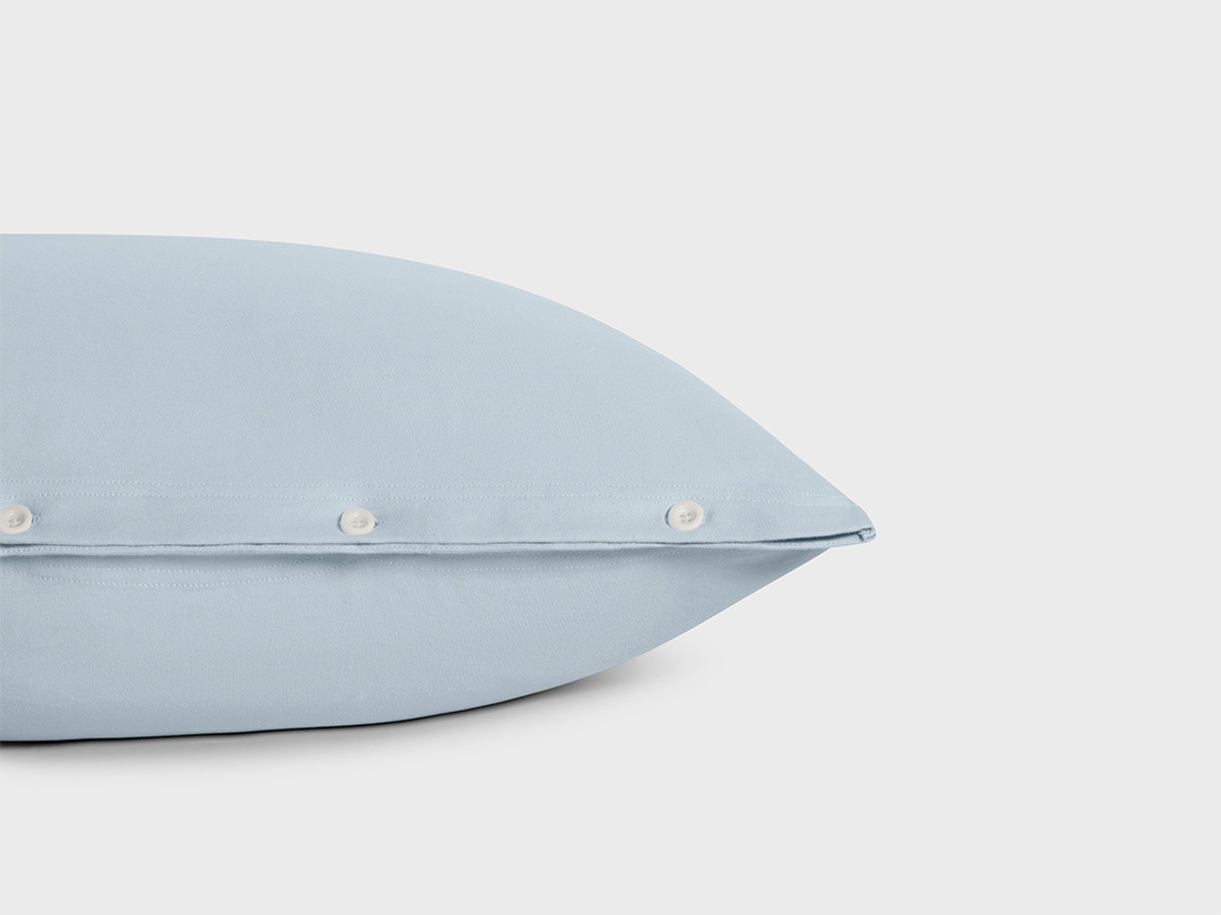 Taie d'oreiller jersey bleu frais