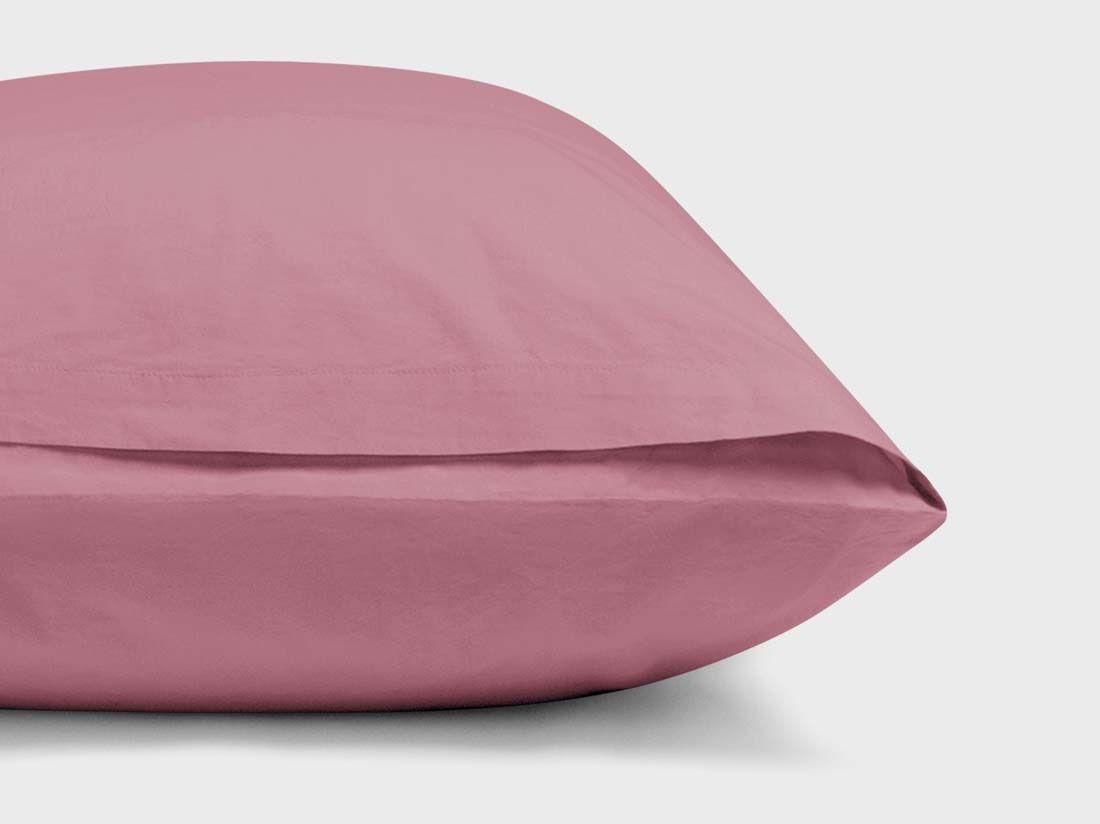 Taie d'oreiller percale de coton rêve framboise