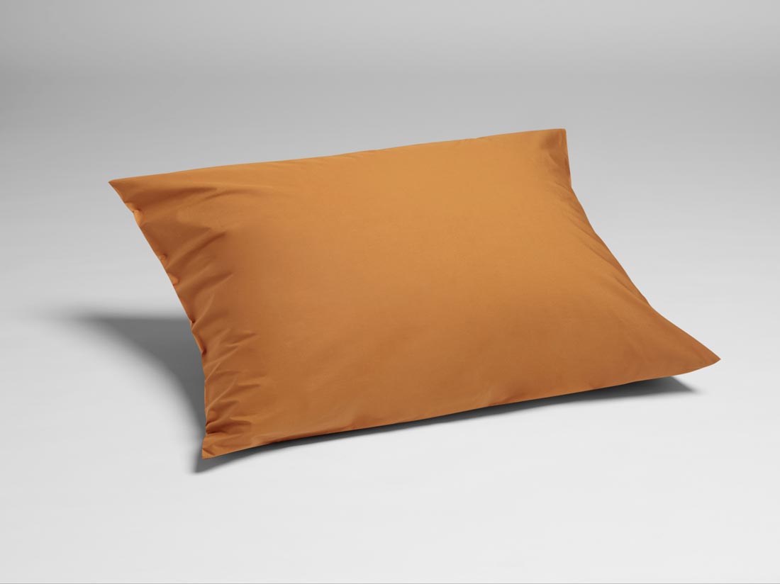 Parure de lit percale de coton jaune ocre
