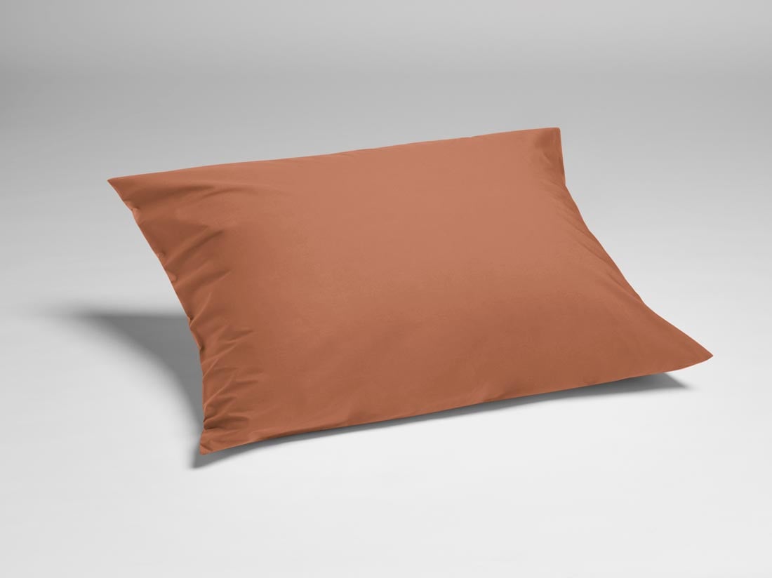 Parure de lit percale de coton terracotta