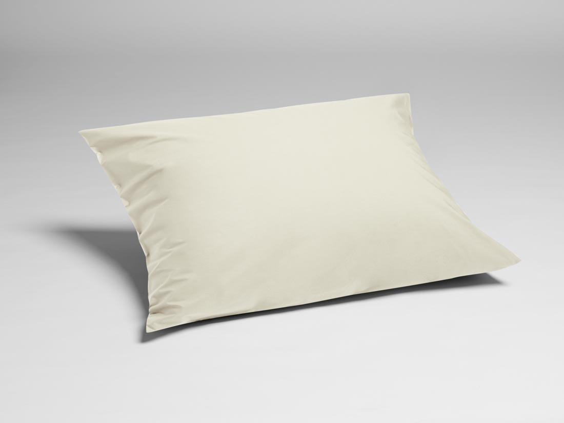 Parure de lit percale de coton blanc sable