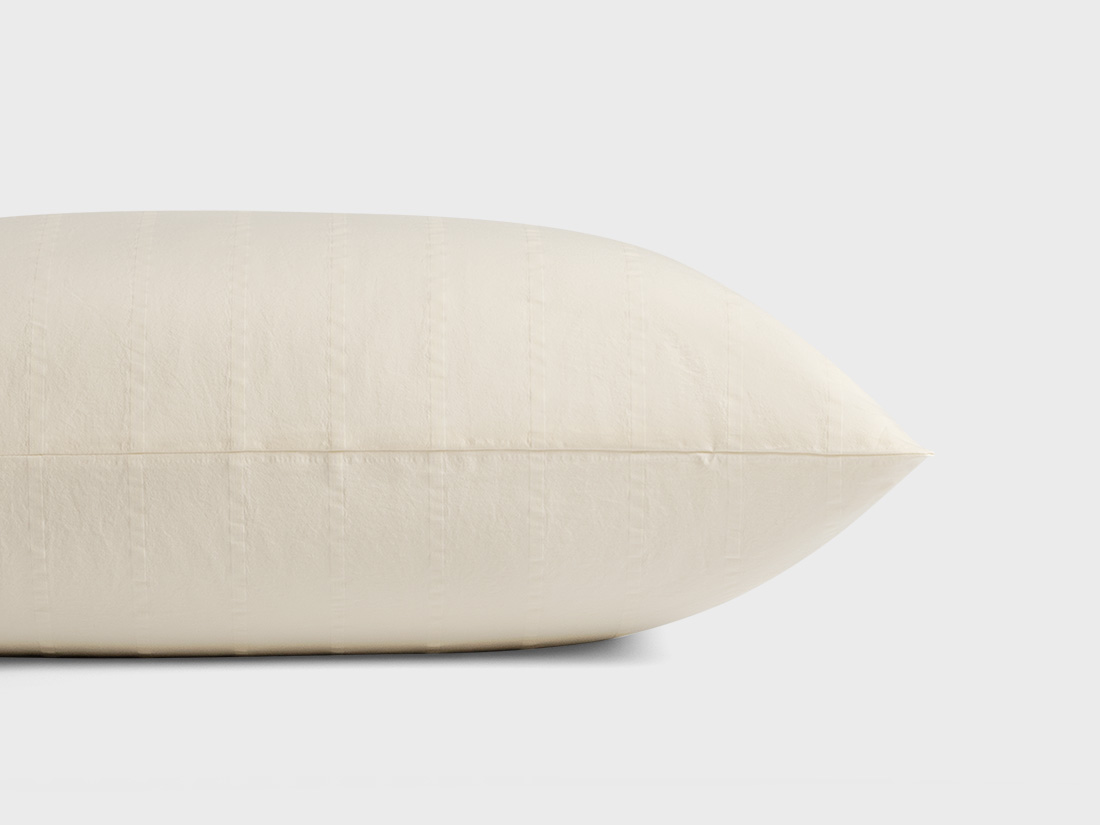 Parure de lit en coton seersucker blanc doux