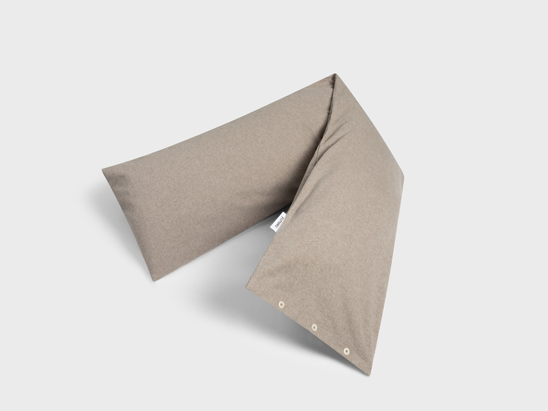 Kissenbezug Seitenschläferkissen Flanell Stone Brown 37 × 160