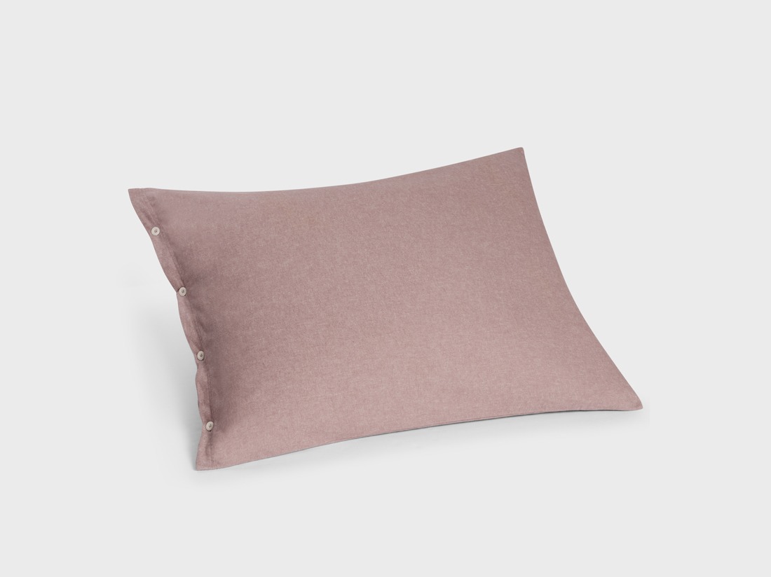 Parure de lit flanelle de coton mauve chambray